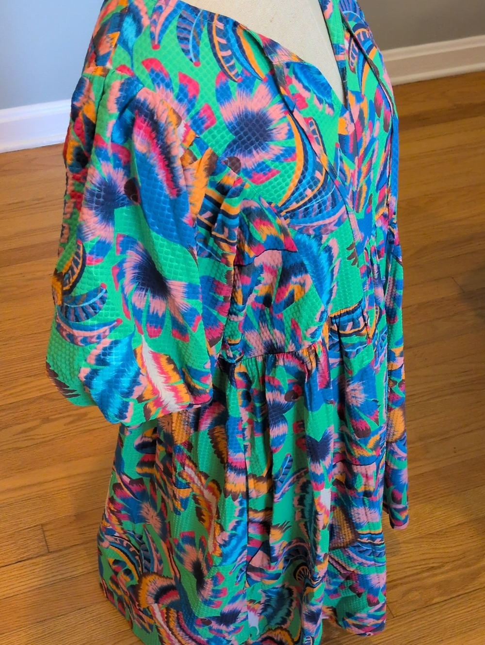 NEW Jodifl Baby Doll Dress Bird Print Women's Small - Picture 7 of 9